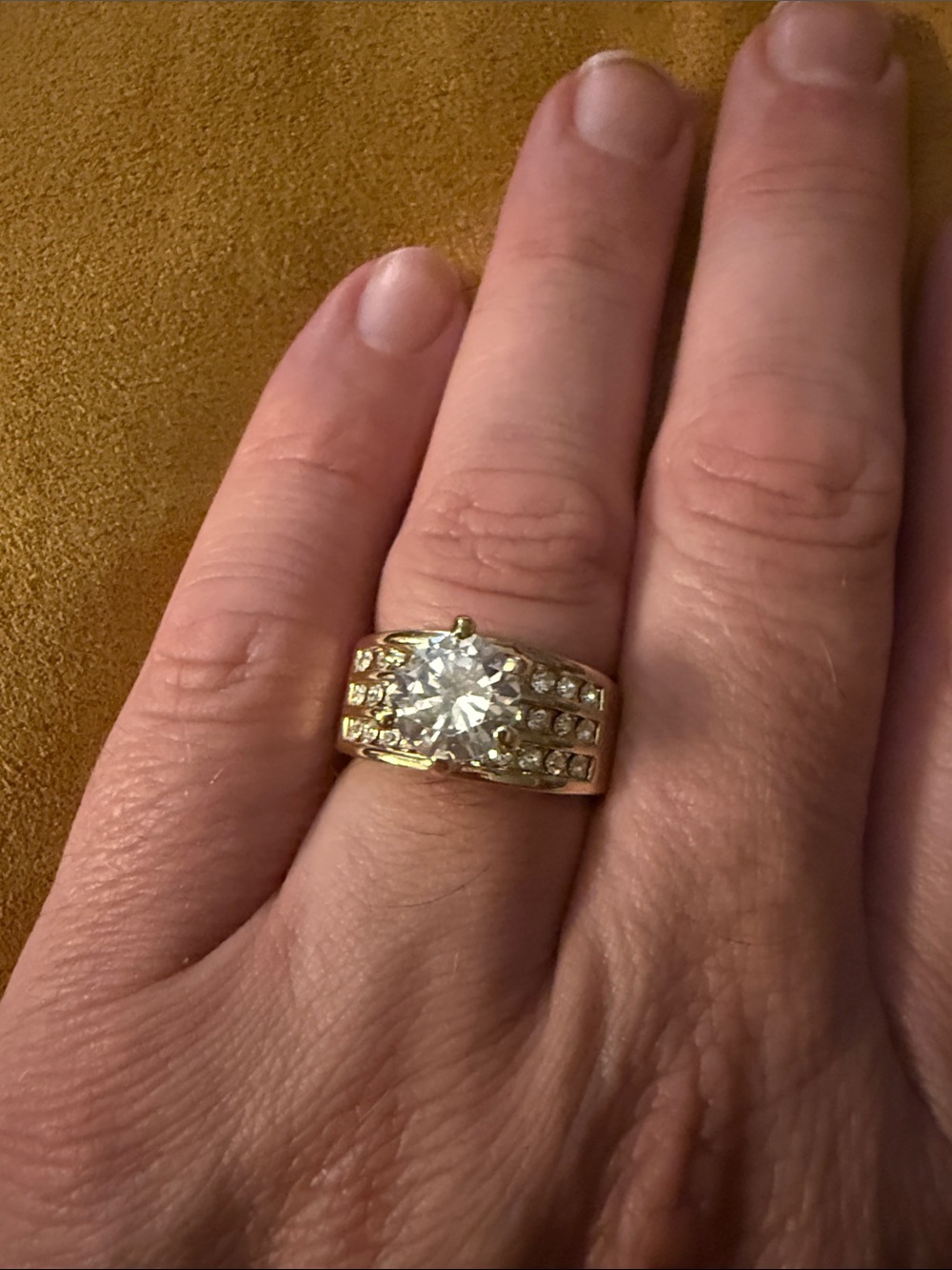 Gold-Tone Clear Stone Cocktail Ring - Women Jewelry